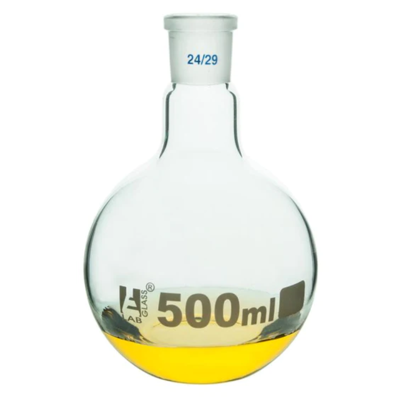 Matraz Bola Fondo Plano Cuello Corto 24/40 500ml Eisco
