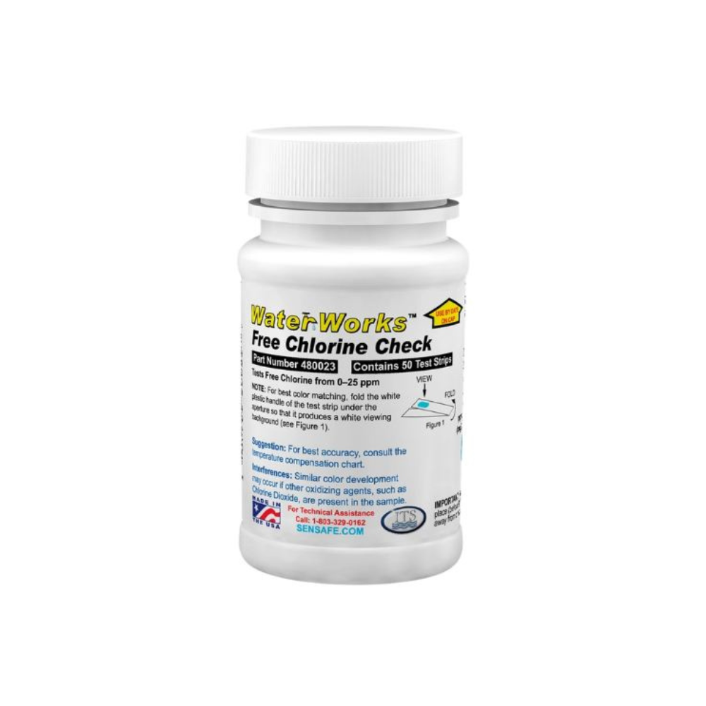 TIRAS PARA CLORO LIBRE RANGO BAJO 0-25PPM PK/50   WATERWORKS