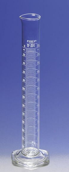 PROBETA (MEDIDA CILINDRICA) DE VIDRIO 10ML GRADUADA DOBLE ESCALA ECONOMICA (PYREX)