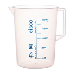 VASO GRADUADO POLIPROPILENO CON ASA G/AZUL 5LT (EISCO)