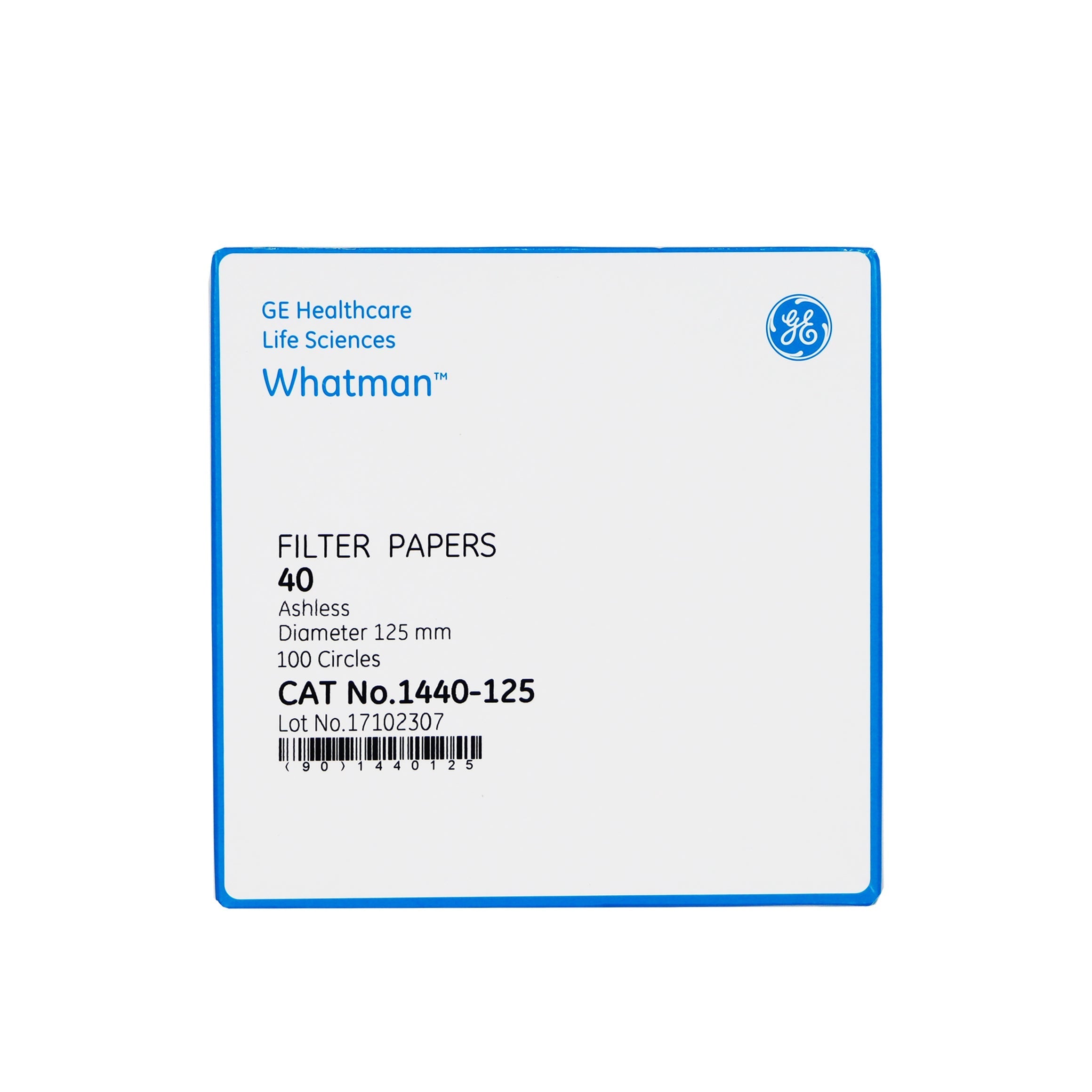 PAPEL FILTRO CUANTITATIVO # 40 DE 125MM Ø PK/100 WHATMAN